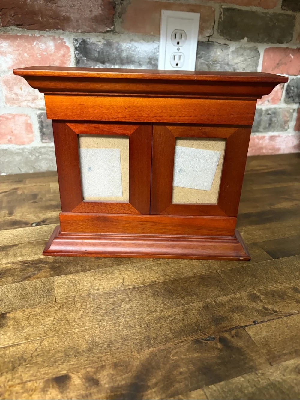 Wooden Triple Photo Frame - Rich Cherry Finish